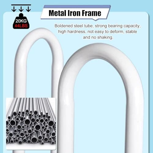 WTLONBF Upright Neck Pillow Display Stand, 1-3 Pack U-shaped Travel Pillow Storage Holder, White Iron Organizer Tower with Round Base (1 Pack - DiaxH 40x160cm) for Retail Use — view 5