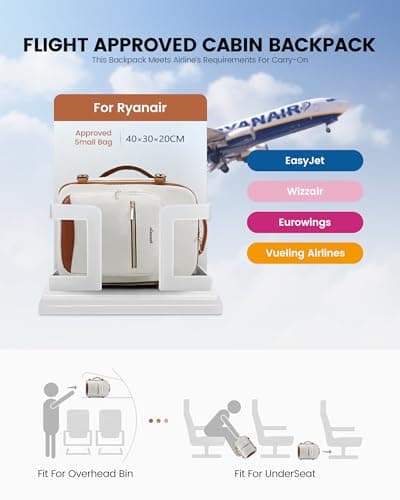 LOVEVOOK for Ryanair Cabin Bags 40x30x20 Underseat CarryOn Bag Hand Luggage — view 2