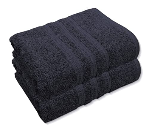 Extra Large Jumbo Bath Sheets Pack of 2 | 100% Cotton Bath Towels 85 x 200 cm | Luxury Hotel Quality Oversized Beach Towels | Soft, Thick & Highly Absorbent (BLACK) — view 6