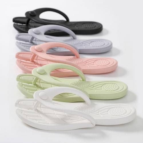 Sleepers Women,Foldable Flip Flops Womens Travel Slippers Shower Bathroom Shoes Lightweight Folding Slides Sandals Portable Hotel Spa Indoor Pool Slipper Waterproof Quick Drying Beach Slippers Grey — view 6