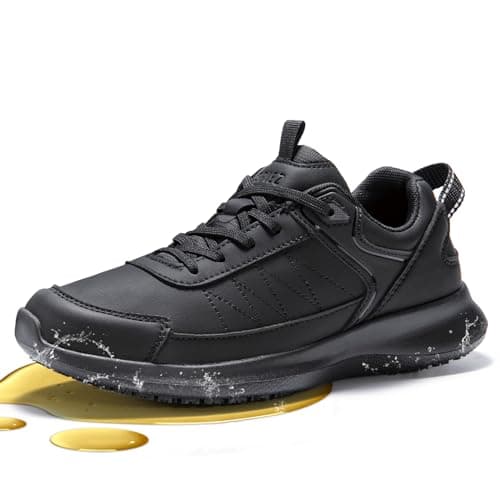 SPIEZ Non Slip Chef Shoes, Lightweight Women Work Trainers, Black UK 4