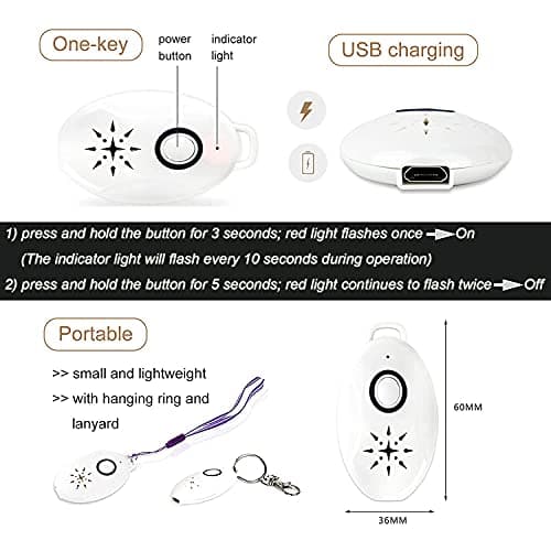 3 Pack Ultrasonic Mosquito Repeller, Portable Pest Repellent Outdoor/Indoor, Rechargeable Pest Control Insect Repellent Efficient Repelling Ant, Mosquito, Fly, Flea, Lice, Spider for Adults Kids Pets — view 3