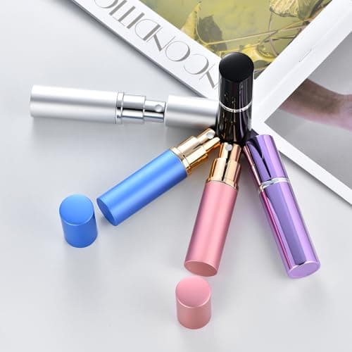 Yikimyfo 5 Pcs Travel Size Perfume Atomizer, 10ml/0.34oz Perfume Refill Bottle Mini Cologne Spray Bottle Refillable Atomizer Bottle for Travel Party Must with Tool — view 2