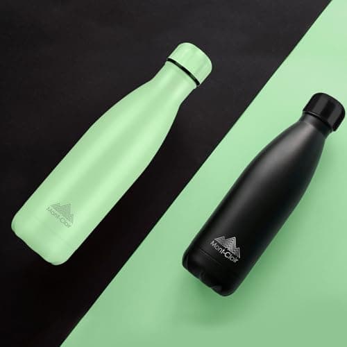 Mont-Clair l'O Stainless Steel Water Bottle, Vacuum Insulated - BPA Free, 12h Hot & 24h Cold Drinks, Metal Water Bottle 500ML Leakproof, Ideal for Adult, Kids, Running - Light Green — view 4
