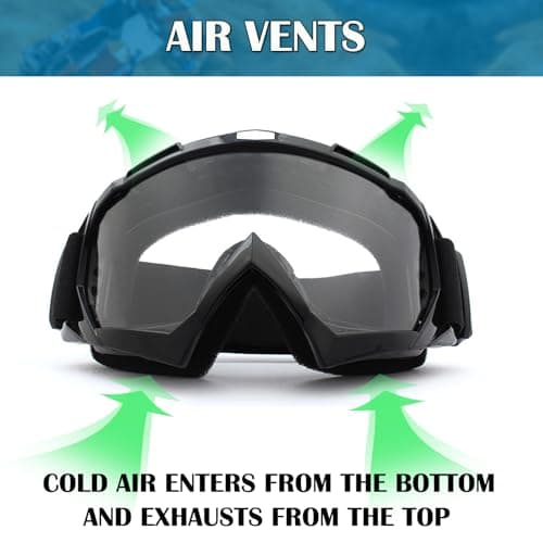 XITUADDA Dirt Bike Goggles with Neck Gaiter for Men Women Youth, Motorcycle Riding Motocross ATV Ski Goggles — view 5