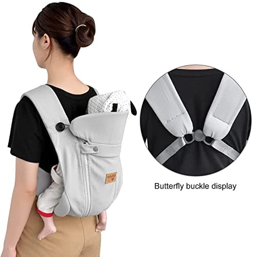 vrbabies Baby Carrier from Newborn, Ice Silk Baby Sling with Adjustable Belt & 3D Breathable Mesh, Face-in and Face-Out Front and Back Carry for Newborns and Older Babies 4-15kg(Light Grey) — view 6