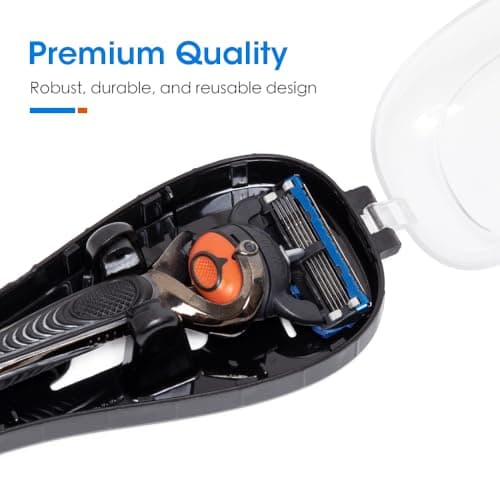 Manual Razor Travel Case Portable Plastic Manual Razor Trimmer Protector Black — view 2