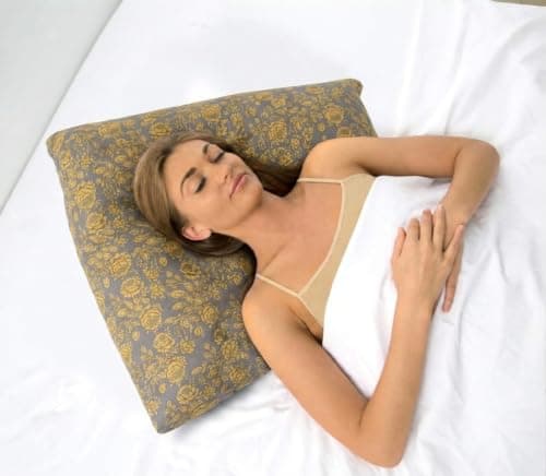Mastex NEW MEDICAL Living Orthopaedic V Shaped Ball Fibre Support Pillow With Complimentary 100% Egyptian Cotton Prinvted Pillow Cases (Blossom Gold Case Only) — view 3