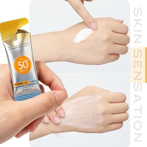 50Pcs Mini Sunscreen Travel Size for Face & Body,SPF50+ PA+++,Lightweight and Non-Greasy,Waterproof Bulk Sunscreen for Summer Beach and Outdoor,Vacation,Daily Use (1ml Each) — view 4