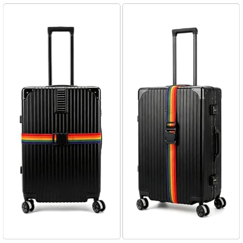 4 Pack Adjustable Luggage Straps, Suitcase Belts with Quick Release Buckles for Travel — view 4