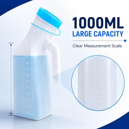Urinal Bottles for Men 2 Pack – 1000ml Pee Bottle with Glow in The Dark Lid — view 2