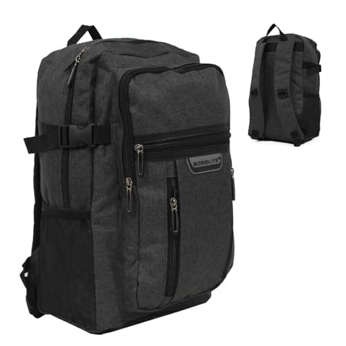 Bordlite RYANAIR 40x20x25cm Carry On Underseat Cabin Backpack - Airline Approved Travel Rucksack - Approved for EasyJet, Jet2, RyanrAir, Virgin Atlantic, KLM (Black)