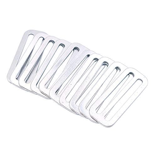 Namvo 10Pcs Metal Tri-Glide Slides Buckles Kit 50mm, Tri-Glide Slides Square Ring Slide Adjusters Buckles Webbing Belts Buckle for Belt Bags DIY Accessories — view 2