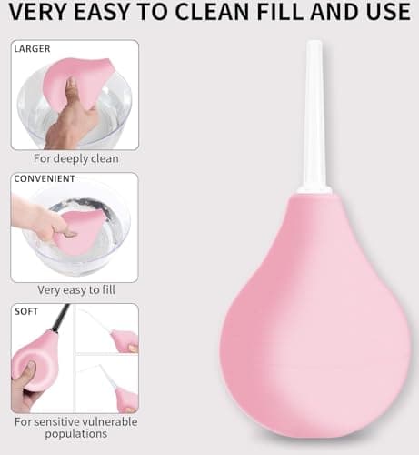 Anal Douche Enema Kit - 224ml Enema Bulb with 3 Replaceable Nozzles, Douche Bulb Douches for Men Women, Shower Douche Enemas at Home Kit for Personal Hygiene & Travel — view 3