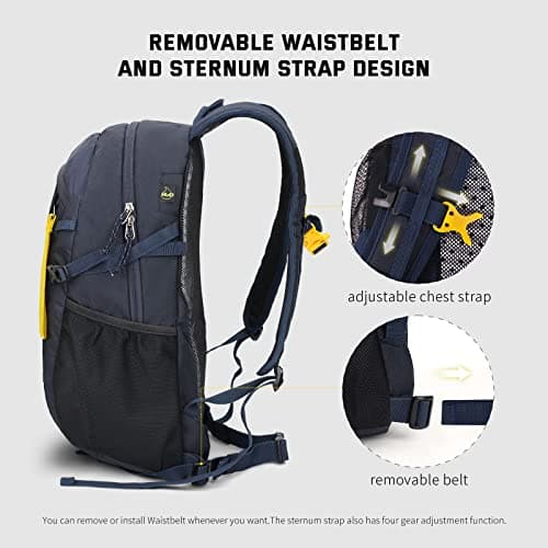 SKYSPER Small Hiking Backpack, 20L Lightweight Travel Backpacks Hiking Daypack Rucksack Women Men for Trekking Backpacking Outdoor Sports(Navyblue) — view 4