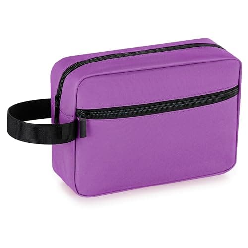 Elviros Travel Toiletry Bag for Women and Men, Lightweight Makeup Bag Hanging Dopp Kit with Shaving Compartment Cosmetic Organizer Small Tool Bag Travel Essentials Gift for Women, Grape Purple