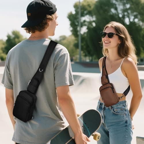 BROADREAM Anti-theft Shoulder Bag - Sling Chest Crossbody Bag Chest Bag Men Waterproof Shoulder Bag with Zip Lock RFID Blocking, Small Handbag for Men Women — view 2
