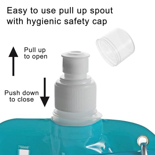 HydraMate Collapsible Water Bottle - Foldable Water Bottle - 750ml (2 Pack) — view 3