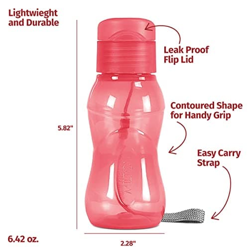 MILTON 4 pack 6 oz Kids Water Bottle for School Leak Free Flip Lid- Portable Small Sports Water Bottle for Adults Carry Strap Party Favors for Kids Treats Prizes Gifts Goodie Bag Stuffers Bulk Pack — view 5
