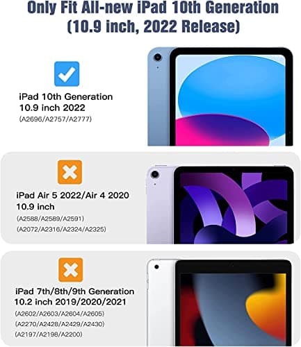 FINDING CASE iPad 10th Generation 2022 10.9 Inch Case, Slim Hard Back Cover with Smart Stand, Unisex Adults Everyday Use, Travel, Multimedia Consumption — view 2