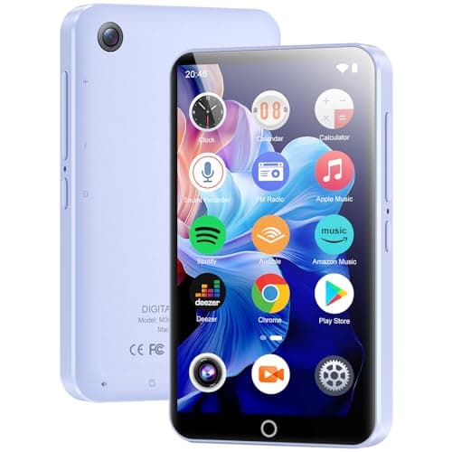 80GB MP3 Player with Bluetooth and WiFi, Portable Music Players with Camera, Android MP3 Player with Spotify Amazon Music Deezer Audible, 4.02 Inch Touch Screen HiFi Music Player for Kids with Speaker