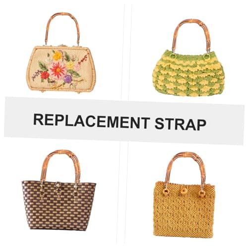 DOITOOL 4pcs Bamboo Handles Replacement Handbag Purse DIY Bamboo Handle Kit for Luggage Bags Suitcase Repair — view 3