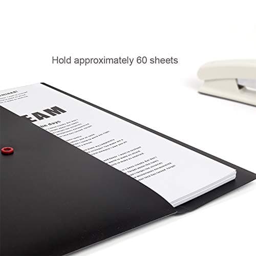 VANRA 5 Pieces A4 Envelopes Folders for Paperwork Plastic Wallets Document Organizer with Snap Button Closure A4 Letter Size (Black) — view 4