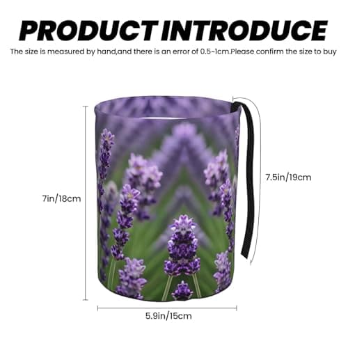 MDATT Purple Lavender Floral Flowers Car Trash Can Leak-Proof Organizer For Long Road Trips And Family Vacations — view 3