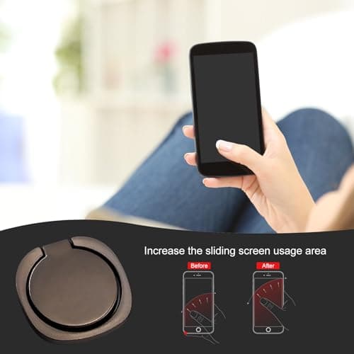 Magnetic Phone Ring Holder - Ultra Thin 360 Rotation Grip, 180 Adjustable Stand Mount, Strong Adhesive Metal Design | for Car Dashboard, Kitchen Counter, Gym Equipment, Desk Tabletop, Travel — view 3
