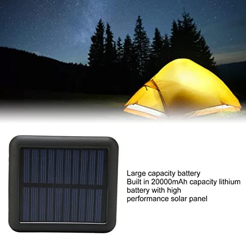 20000mAh Phone Power Bank, 4 USB Ports, Waterproof Portable Solar Power Bank with Charging Cable, Flashlight, Family Necessities, for Outdoor Emergency (Black) — view 3