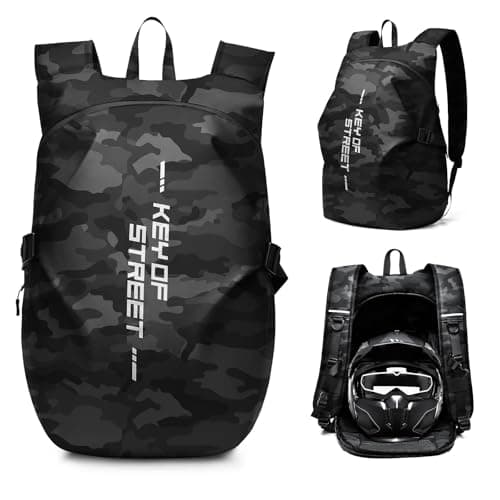 HYC00 Motorcycle Backpacks for Men Women Waterproof Helmet Backpack, Motorcycle Accessories, Laptop Bags, Travel Backpacks, Student School Bags