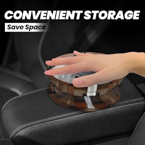 MDATT Teal Barn Door Floral Car Trash Can Leak-Proof Organizer For Long Road Trips And Family Vacations — view 4