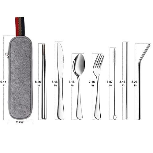 DEVICO Travel Cutlery Set, Stainless Steel Camping Cutlery Set for 1 — view 2