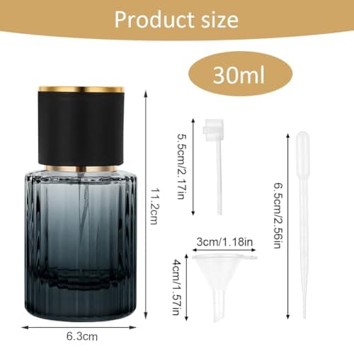LOPHE Perfume Atomiser Pack of 4 Refillable Travel Spray Bottles, Easy to Fill Empty Glass Perfume Bottles with Funnel and Dropper for Purse, Handbag, Pocket or Luggage — view 2