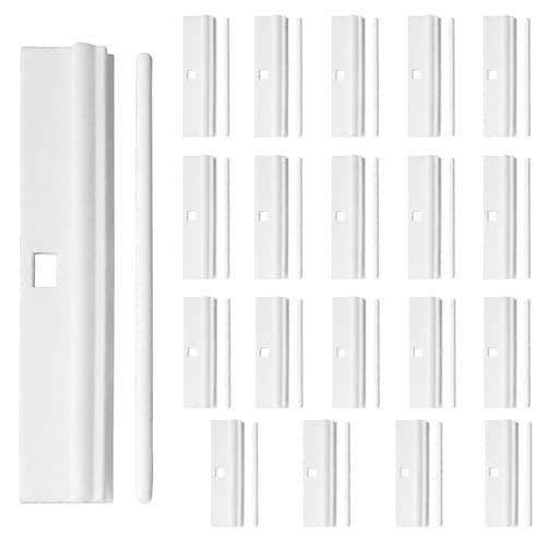 20 PCS DIY Adjustable Vertical Blind Hanger, Replacement Vertical Blind Top Hangers for 89 mm Slats, Vertical Blinds Repair Parts Set, White Blind Slats Accessories Kit with Bottom Weights