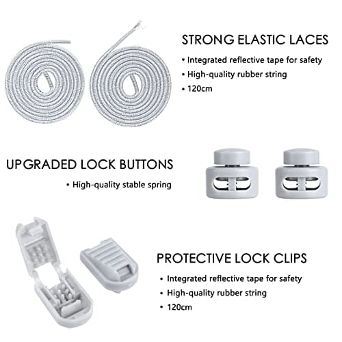 flintronic Elastic No Tie Laces, Adjustable Tieless Shoelaces with Strong Lock for Adults and Kids, No-Tie Shoe Laces for Sneakers, Hiking Boots and Casual Shoes, 4-Pack, One Size Fits All — view 3
