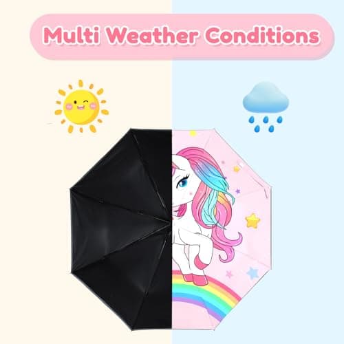 alldomess Kids Automatic Umbrella，Folding Umbrella for Girls & Boys — view 2