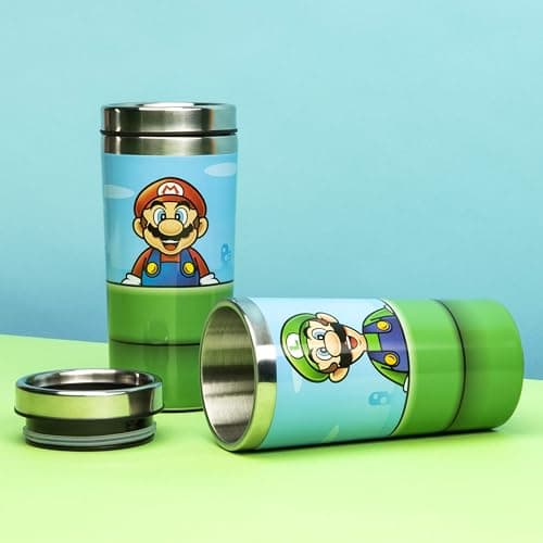 Super Mario Warp Pipe Travel Mug - Officially Licensed Nintendo Stainless Steel Flask, Keeps Drinks Hot & Cold, Great for Commuting, Retro Gamer Gift, 450ml (15 fl oz) - Paladone — view 4