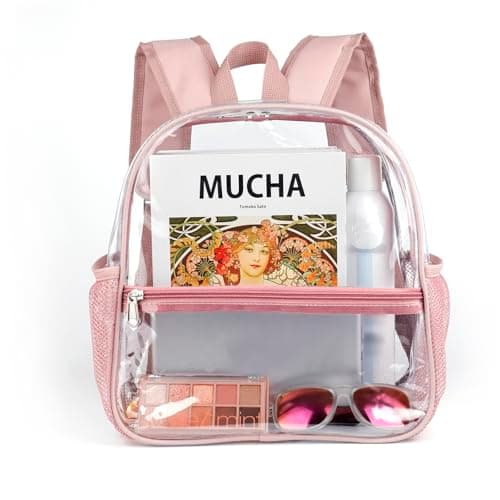 Fomaris Mini Clear Backpack 12 x 12 x 6 Stadium Approved Plastic Backpack, Rose Gold 1pc, S, Casual