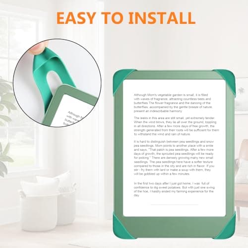 HoYiXi Universal Case for 6 inch Kindle eReader Compatible with Paperwhite(2015/2018)/Pocketbook and Tolino/Kobo Clara HD,For 6'' eReader with High Elasticity Hand Strap,Dark Green — view 5