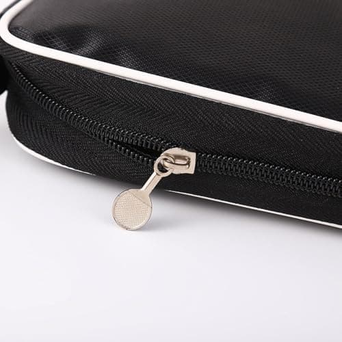 ZHAOYCSH Table Tennis Racket Case - Soft Cover Paddle Bag (27x17 cm) | Durable & Lightweight Ping Pong Paddle Case | Scratch-Resistant Travel Organiser for Indoor Sports Accessories (Black, 1-Pack) — view 4