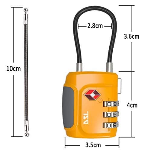 DSL TSA Approved 3 Digit Combination Luggage Lock, Pack of 2 — view 6