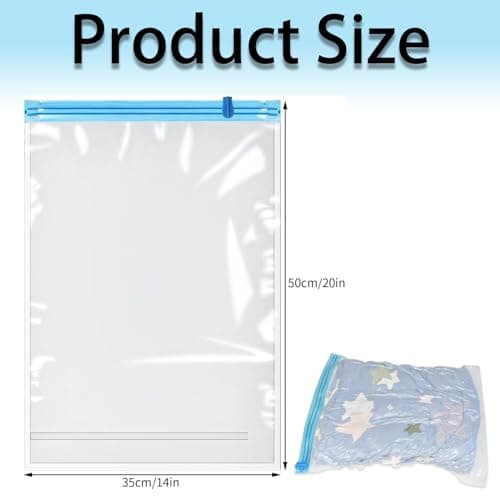 8-Pack Travel Vacuum Storage Bags - 35x50cm Medium Compression Bags for Clothes, Bedding, and Blankets with Roll-Up Design — view 2