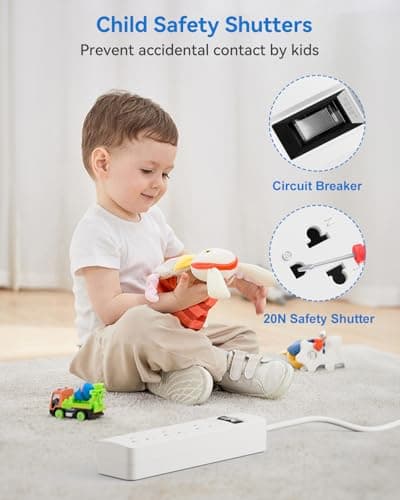US to UK Plug Adapter, 3 Outlets for American/EU Electronic Devices — view 6
