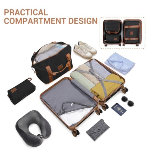 Kono 6 Piece Luggage Set ABS+PC Hard Shell 20/24/28 Inch Suitcase Bundle — view 5