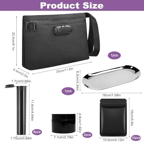 18Pcs Lockable Smell Proof Bag, Smell Proof Bag with Combination Lock — view 2