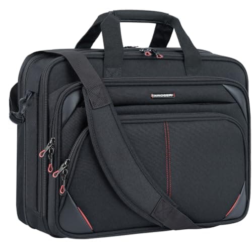 KROSER Laptop Bag 15.6 Inch Water Repellent Briefcase Computer Laptop Case Shoulder Bag Bussiness Carrying Handbag Laptop Briefcase Sleeve for Women/Men, Grey