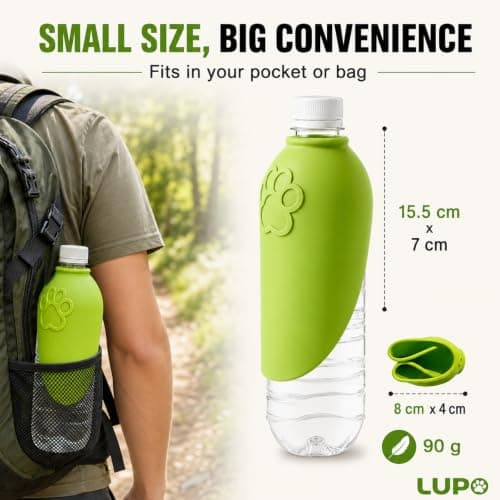 LUPO Portable Dog Water Bottle Attachment, Slip-On Travel Bowl for Walks — view 4