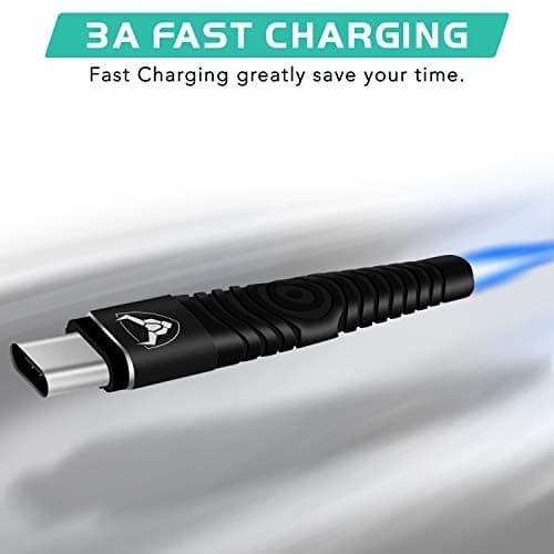 iSOUL USB C Cable [15cm] Data Sync High Speed Charging Nylon Braided Type C Fast Charger Lead Cord for Samsung Galaxy Huawei MacBook Xperia OnePlus Google Pixel Oculus Quest, iPad 10.2" 2020 8th Gen — view 3