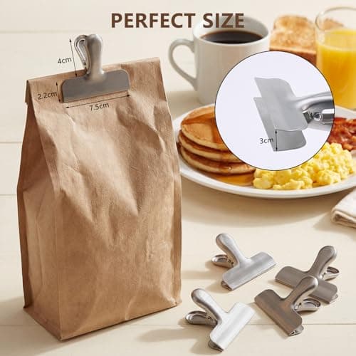 OAMCEG 3-inch Heavy Stainless Steel Food Bag Clips Set - 20 Pcs — view 2